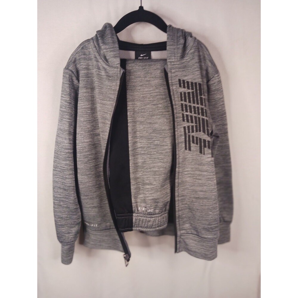 Nike Boys 2-Piece Therma Fit Zip Hoodie and Jogger Pants Athletic Gray Size 7L